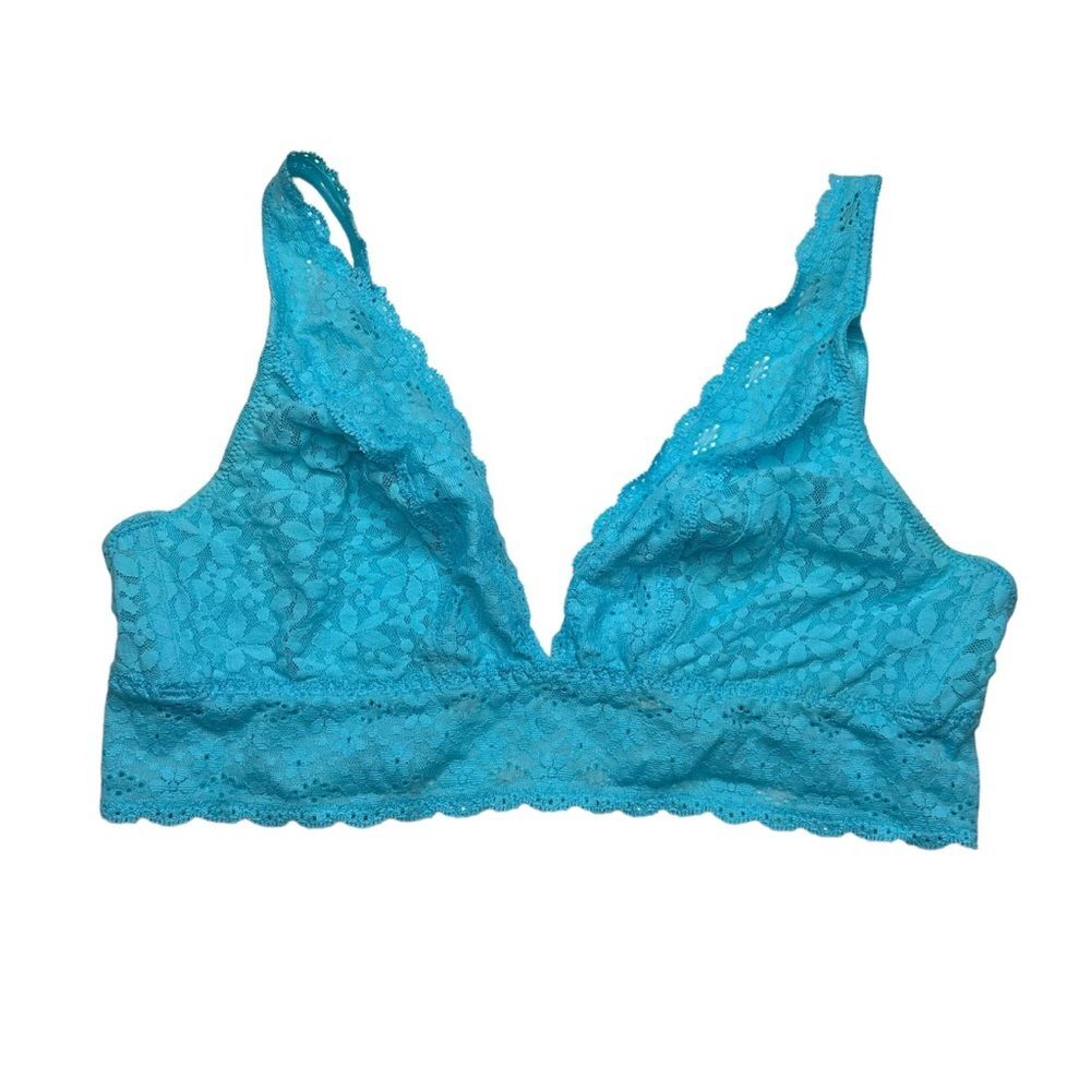 Wacoal Blue floral Lace TriangleUnlined wireless Bralette 38